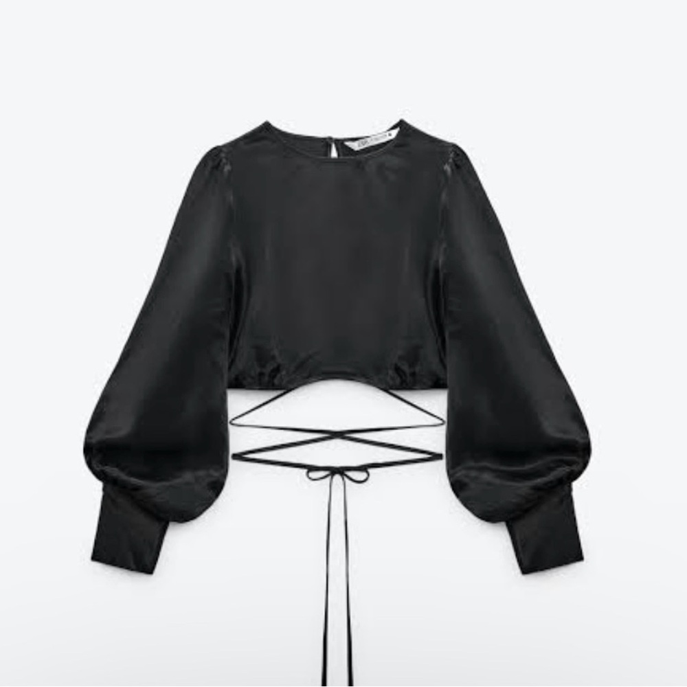Zara Satin Tie Top